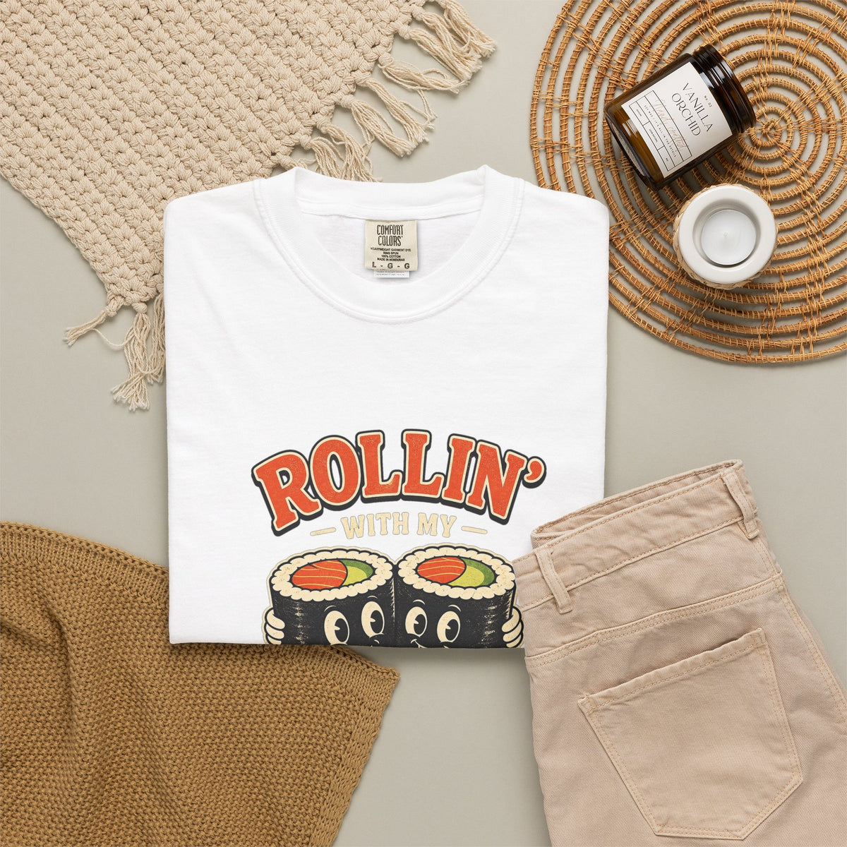 T-shirt rétro humour « Rollin' With My Homie »