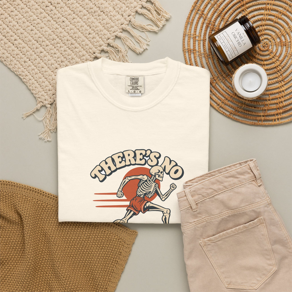 T-shirt course à pied rétro « Squelette »