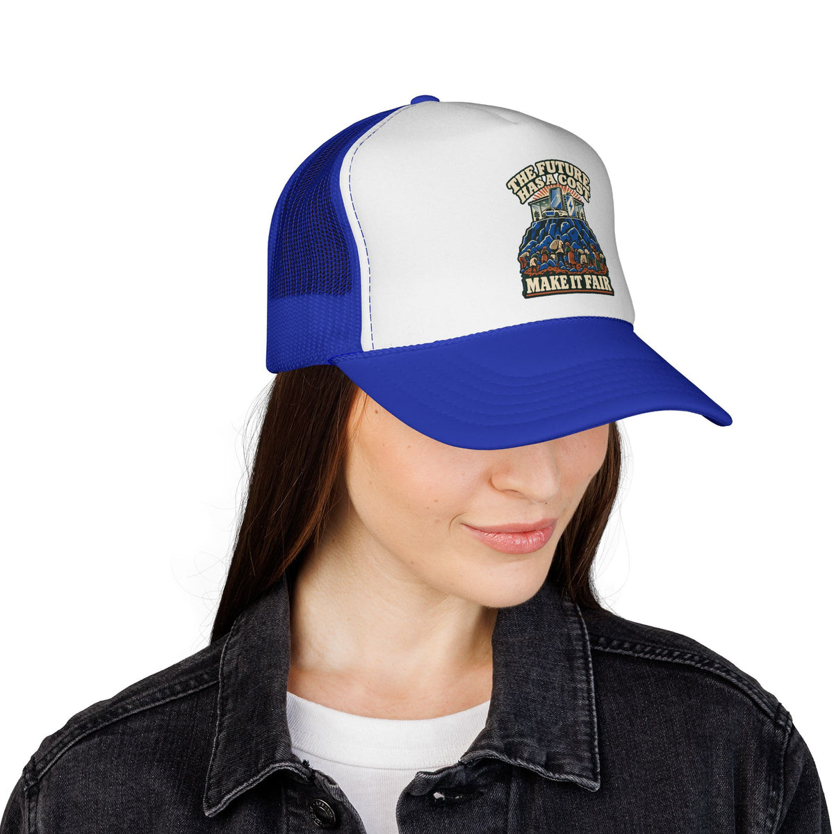Casquette trucker message social « The Future Has a Cost »