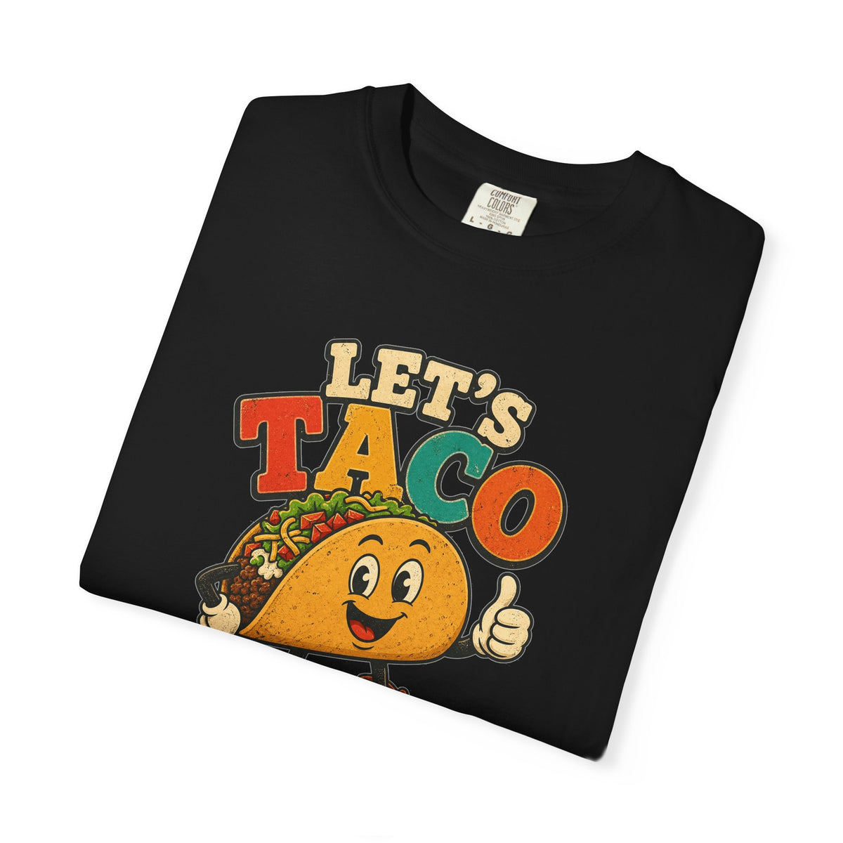 T-shirt rétro humour tacos « Let's Taco 'Bout It »
