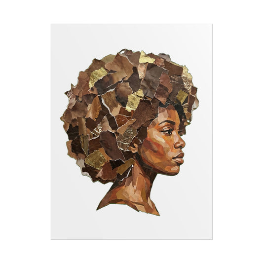 Affiche « Profil afro en collage »