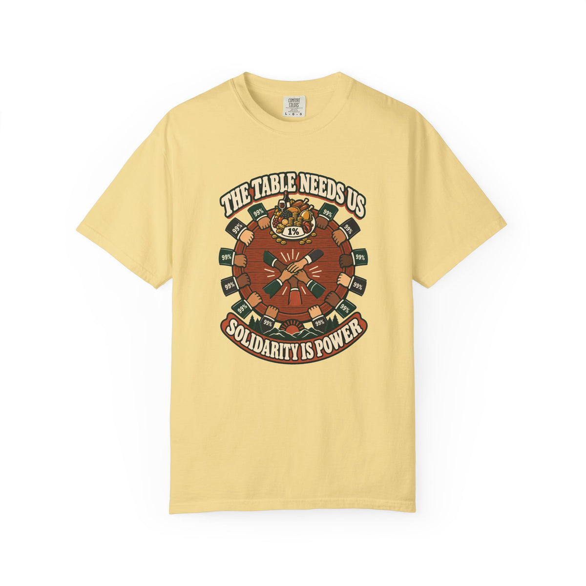 T-shirt message social « The Table Needs Us »