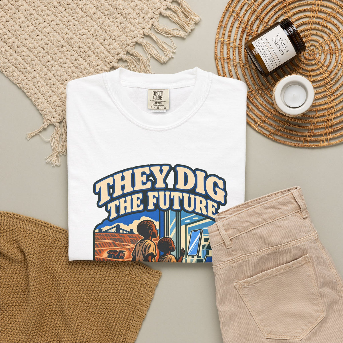 T-shirt message social « They Dig the Future »