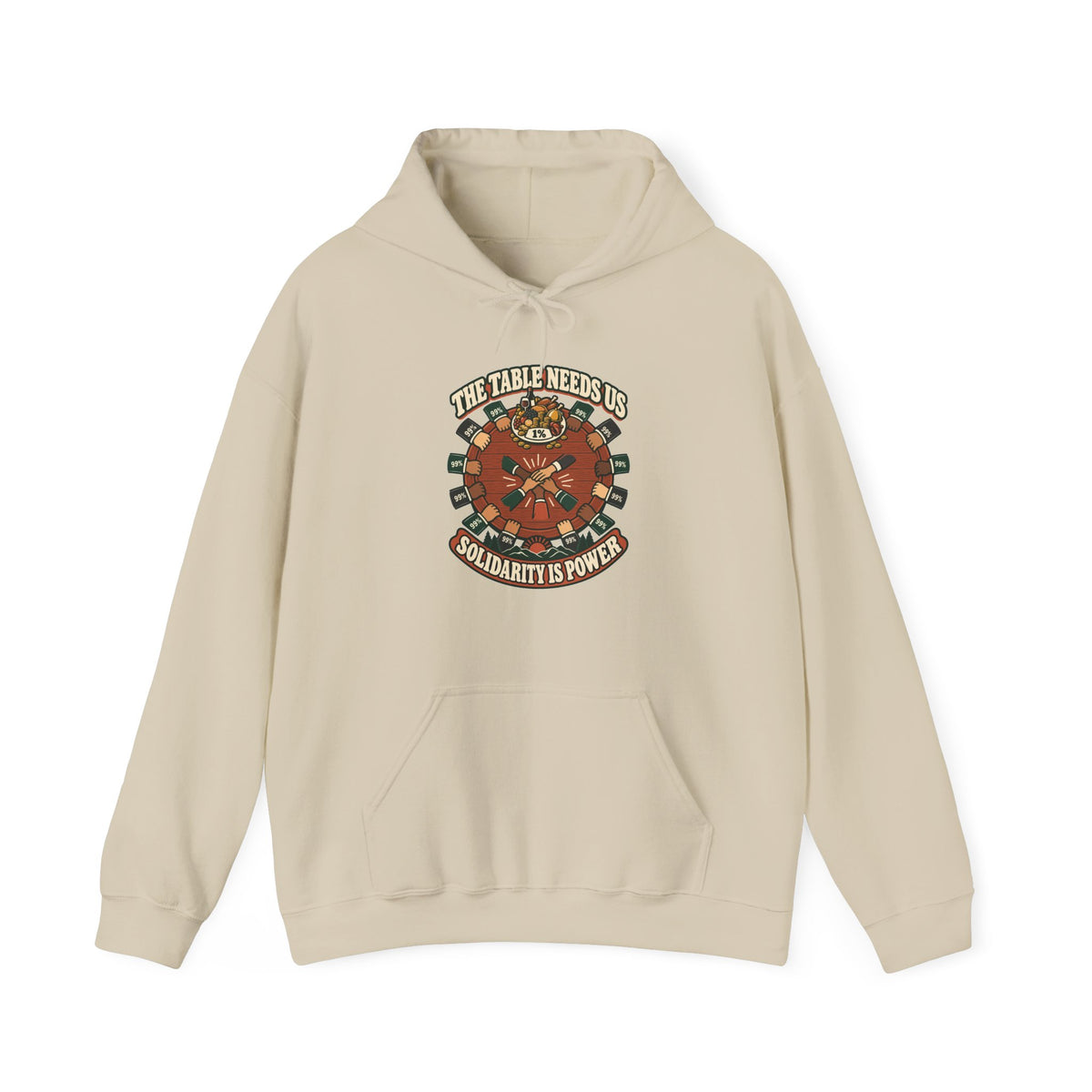 Hoodie message social « The Table Needs Us »
