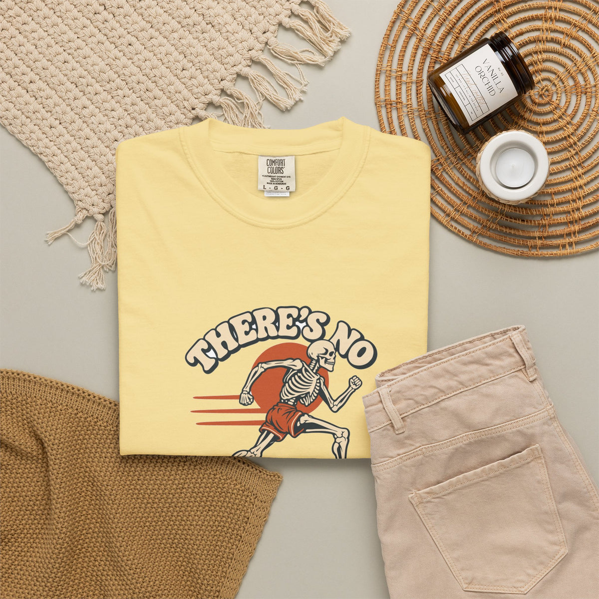 T-shirt course à pied rétro « Squelette »