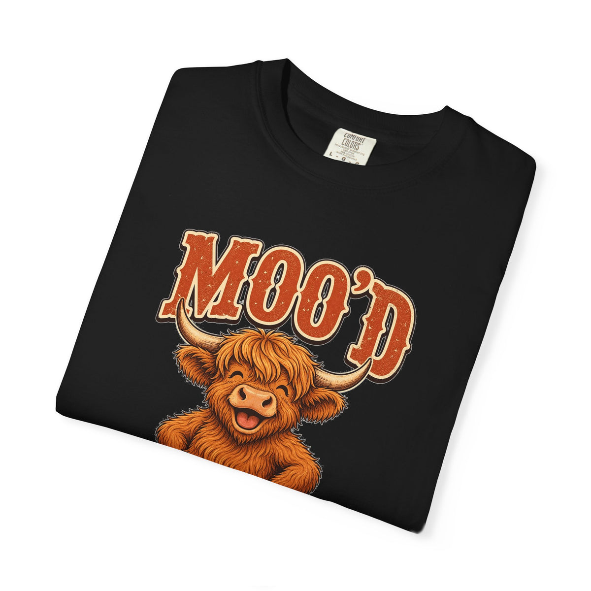 T-shirt rétro humour vache « Moo'd »