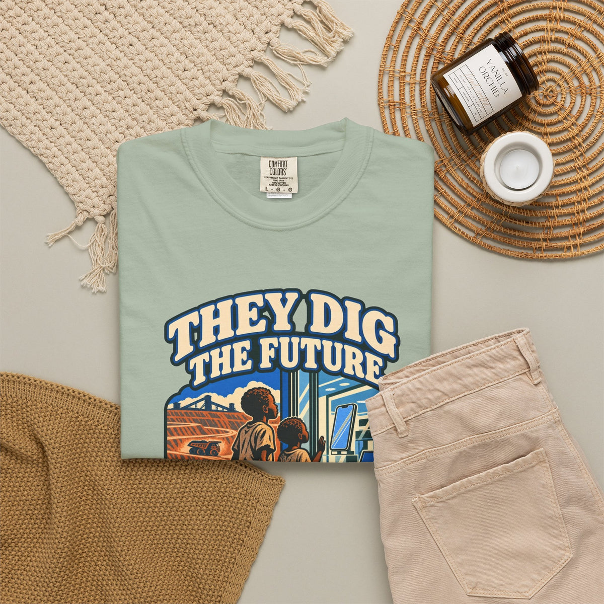 T-shirt message social « They Dig the Future »
