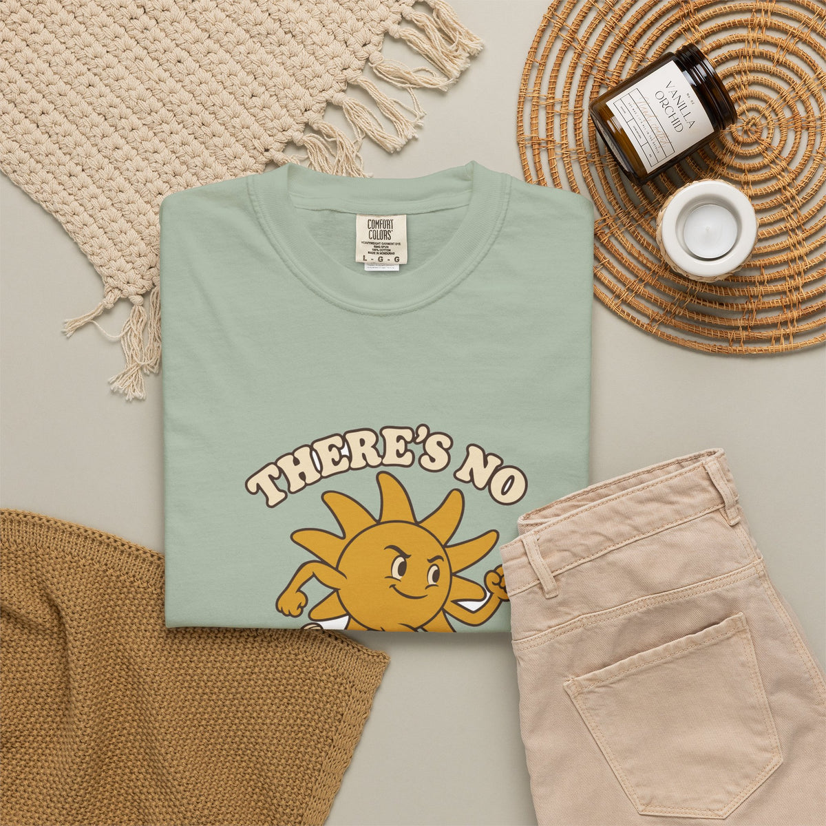 T-shirt course à pied rétro « Soleil Mascotte »