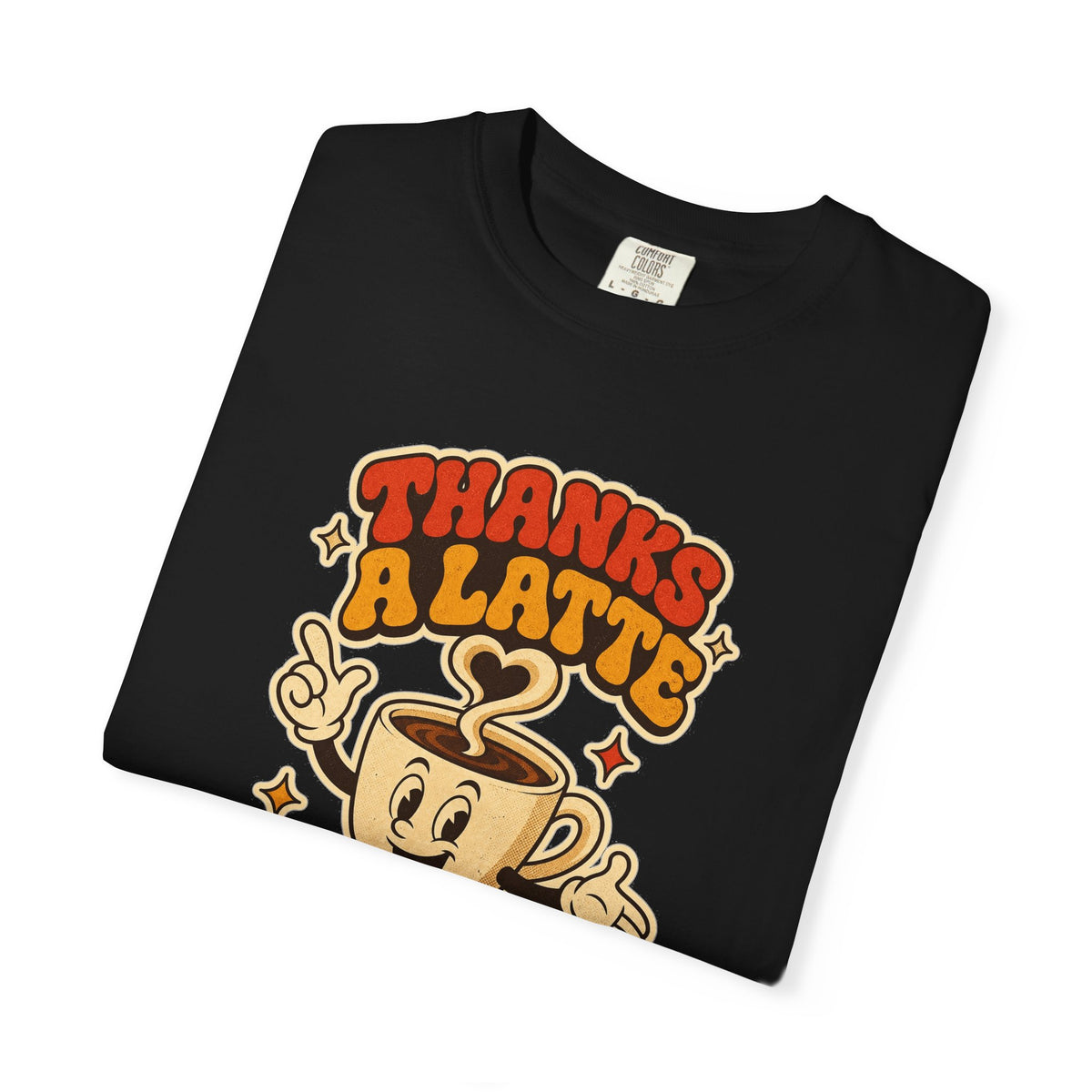 T-shirt rétro humour café « Thanks a Latte »