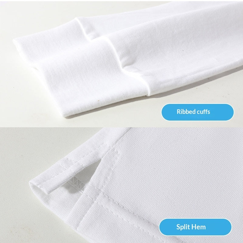 T-shirt manches longues en coton NORTHÉA – Blanc