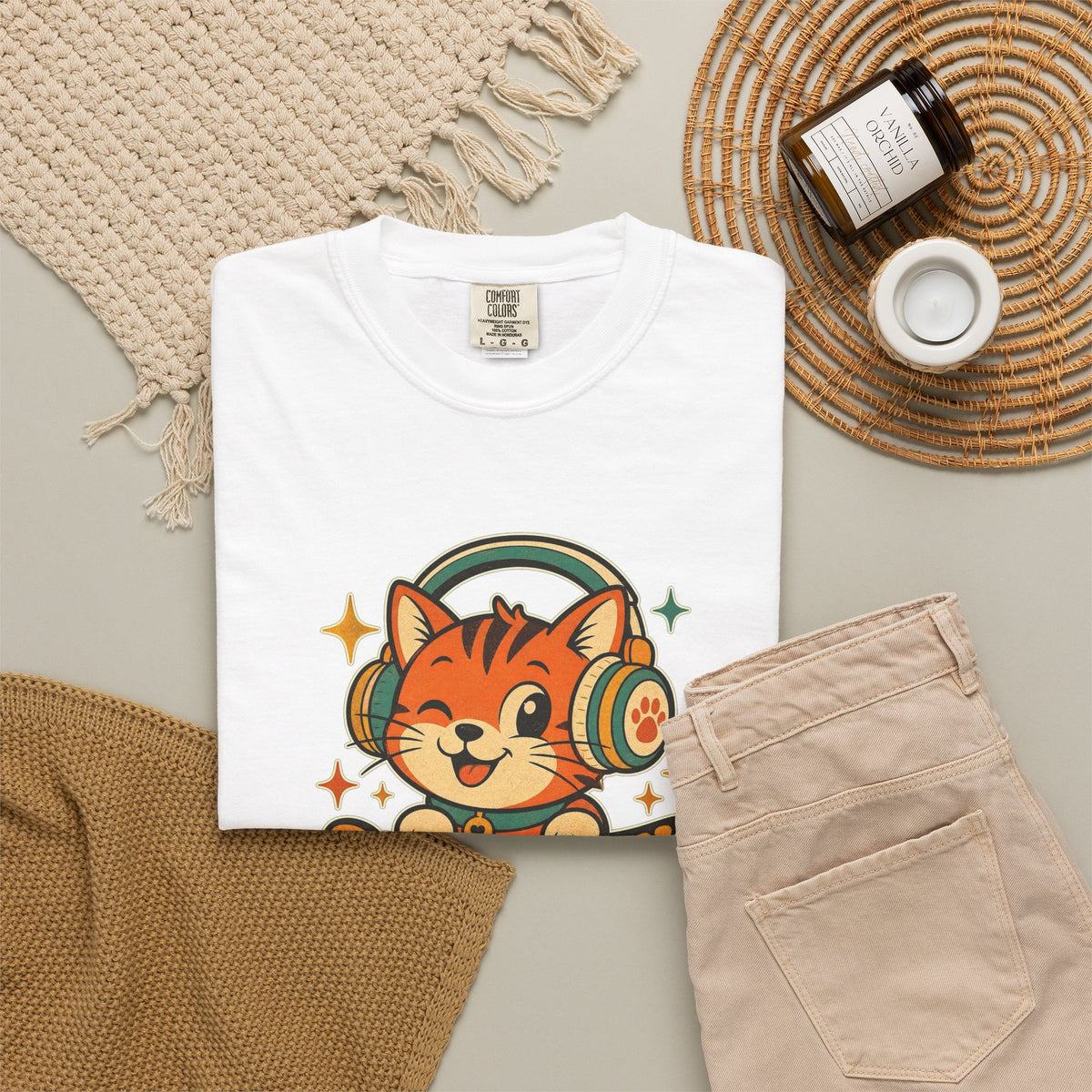 T-shirt rétro humour chat « Purr-fectly Awesome »