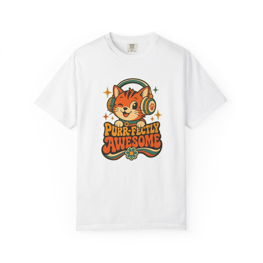 T-shirt rétro « Purr-fectly Awesome »