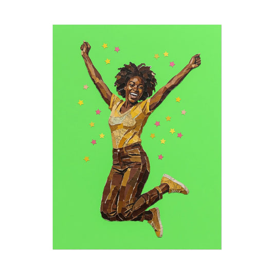 Affiche « Saut sur fond vert »