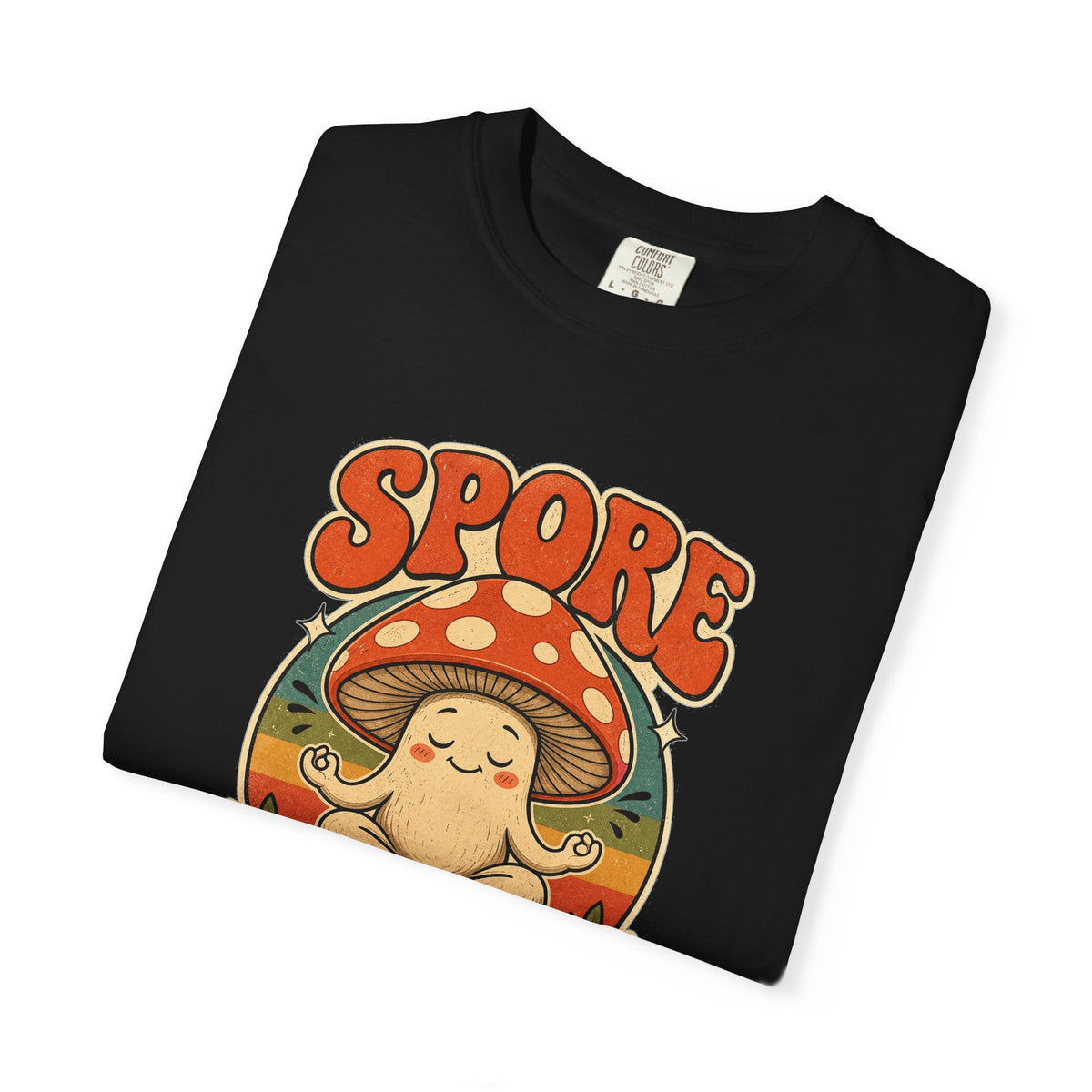 T-shirt rétro humour champignon « Spore Me the Drama »