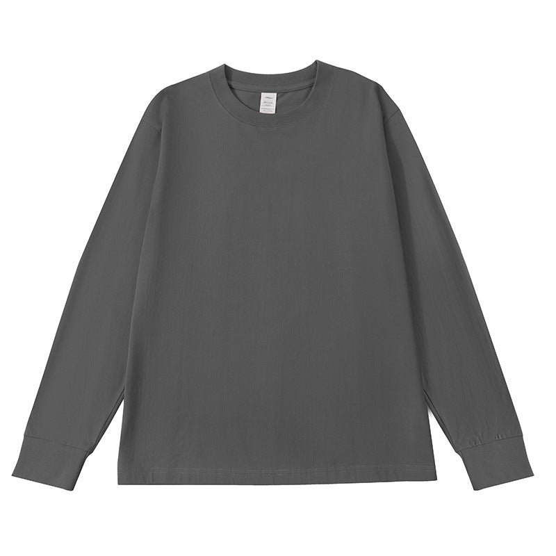 T-shirt manches longues en coton NORTHÉA – Gris foncé