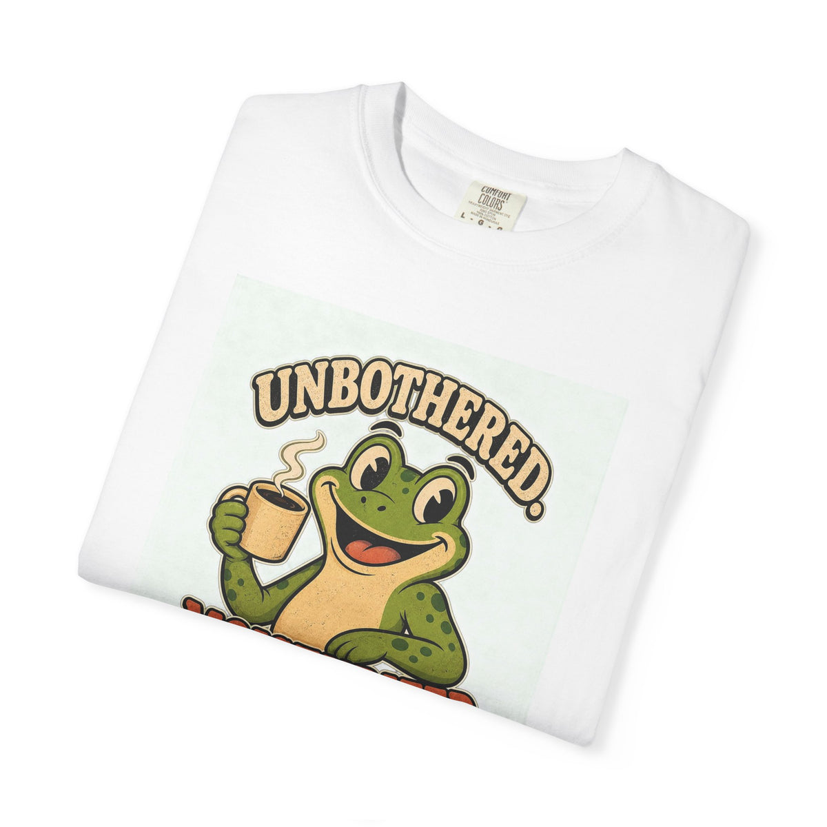 T-shirt rétro humour grenouille « Unbothered, Moisturized. Froggy. »