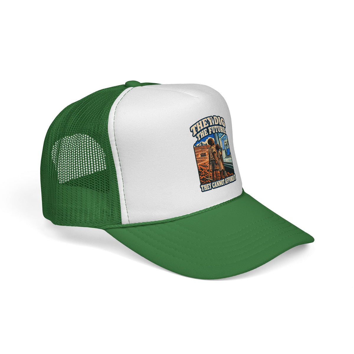 Casquette trucker message social « They Dig the Future »