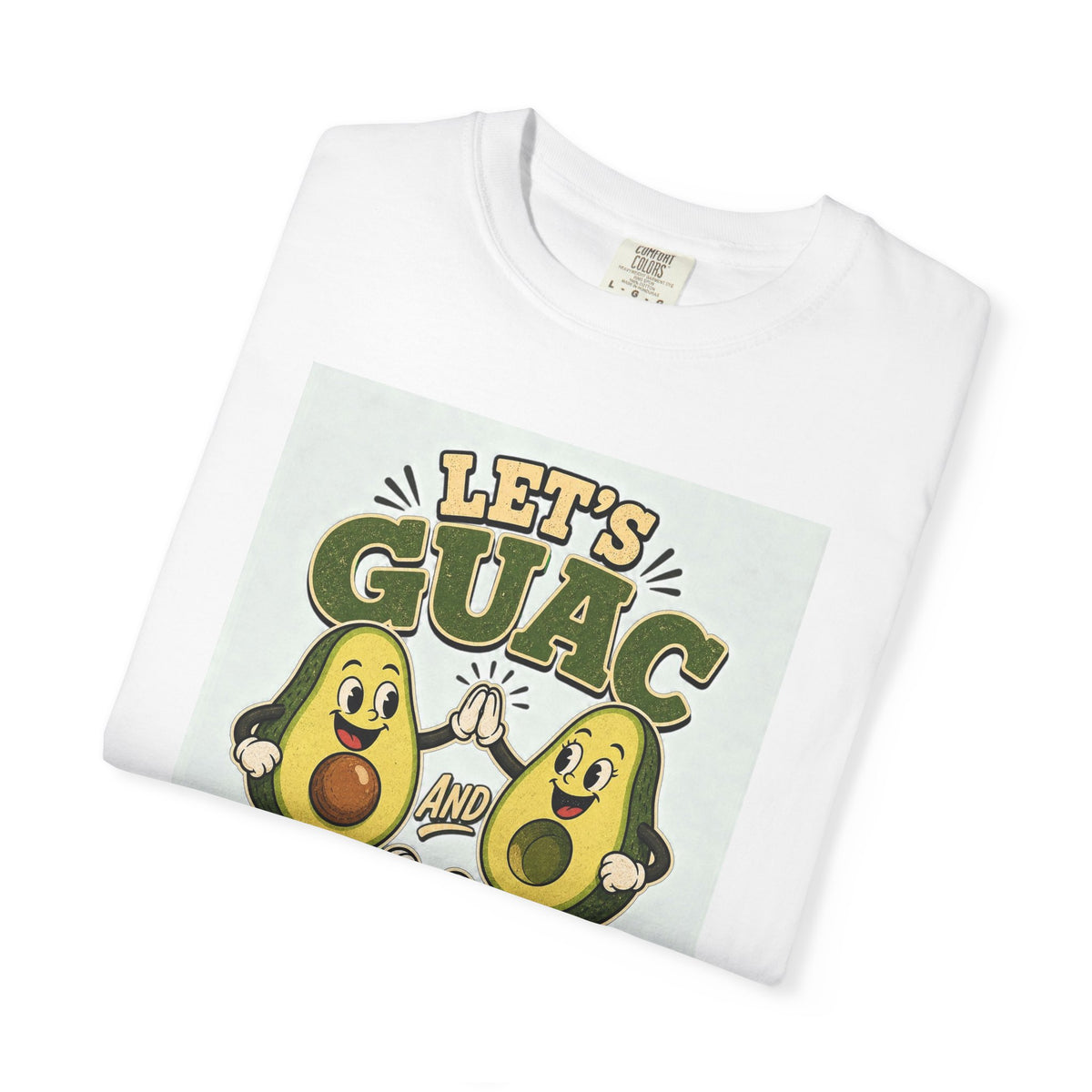 T-shirt rétro humour guacamole « Let's Guac and Roll »