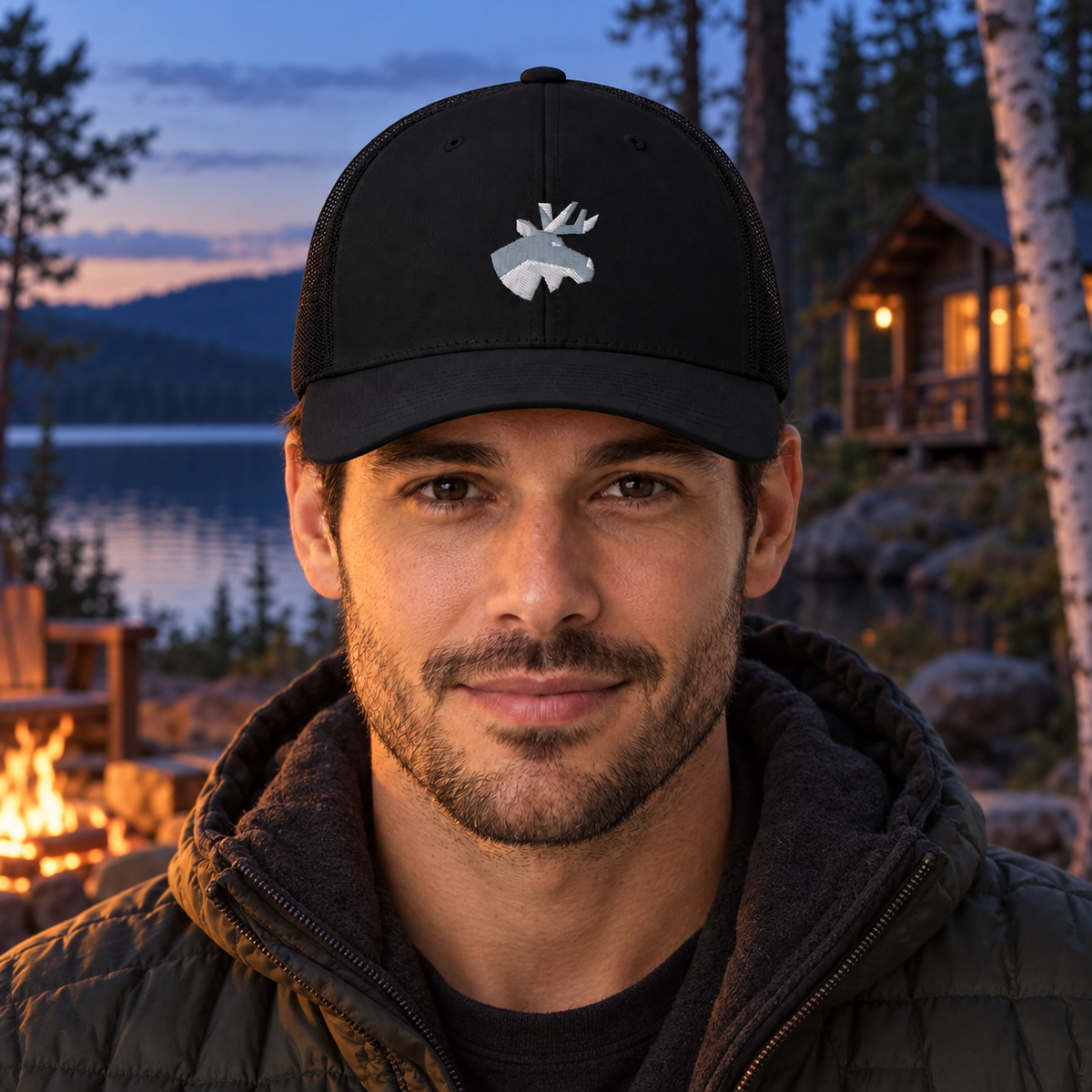 Casquette trucker brodée Orignal géométrique | NORTHÉA