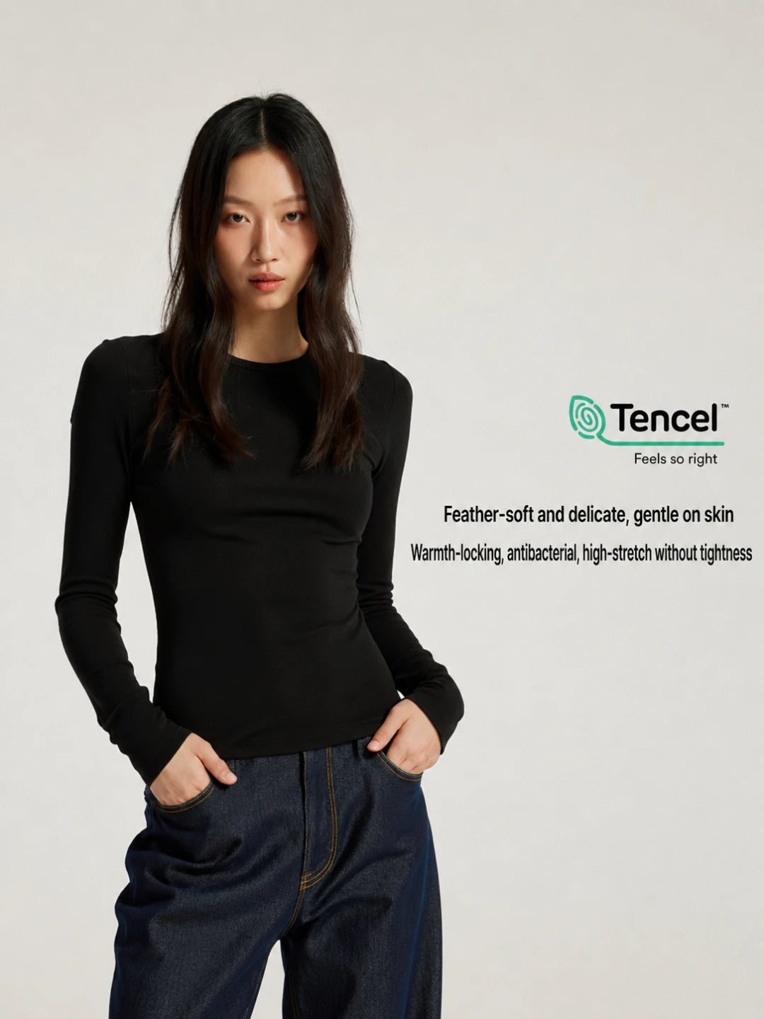 Haut thermique lyocell et mérinos – Femme