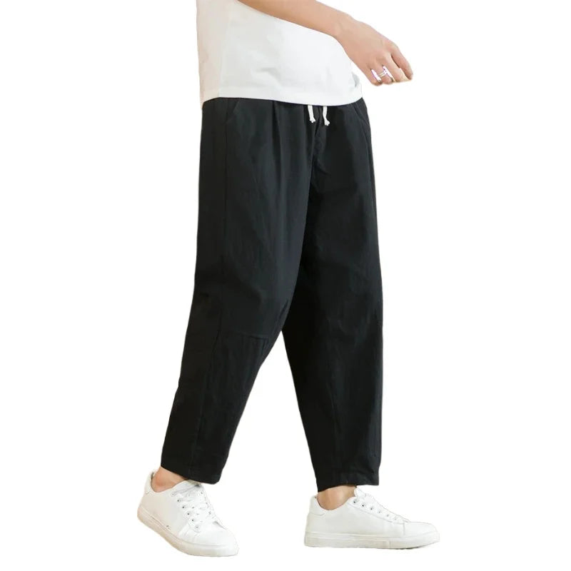 Pantalon en coton et lin