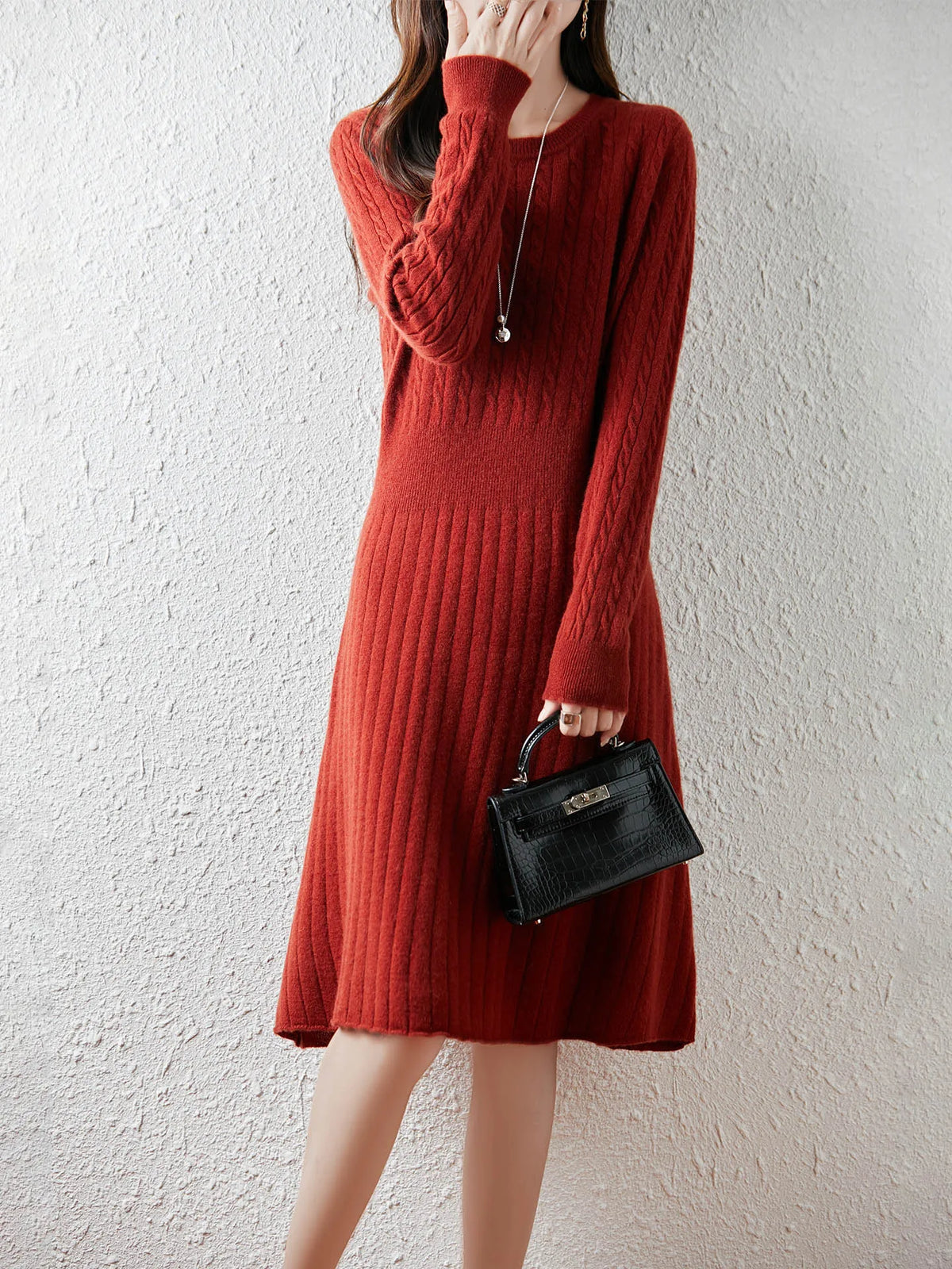 Robe pull en mérinos – Femme