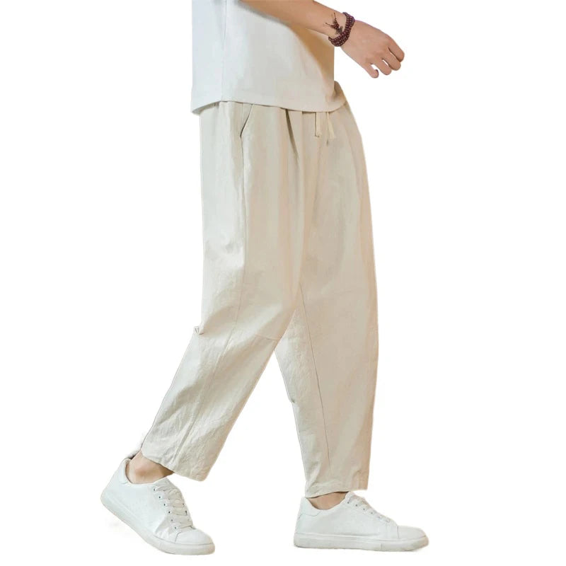 Pantalon en coton et lin