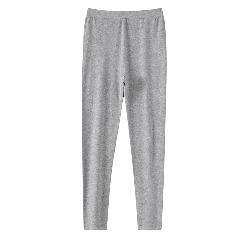 Pantalon en mérinos gris pâle, à plat, vue de face