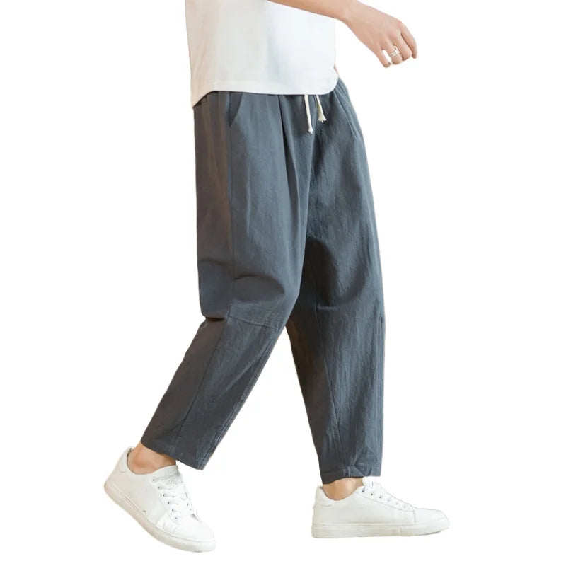 Pantalon en coton et lin