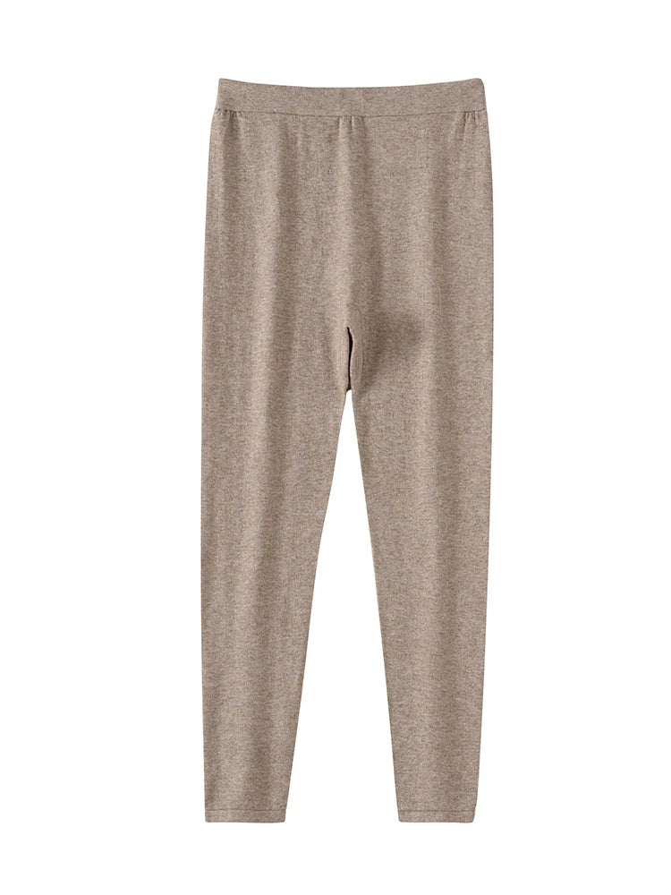 Pantalon en mérinos gris, à plat, vue de face