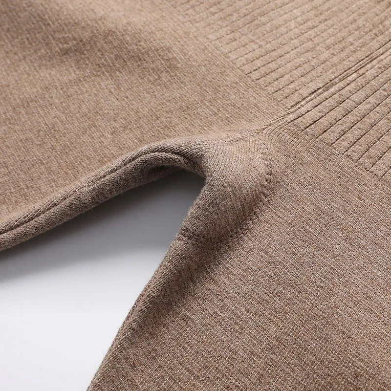 Détail des coutures du legging thermique en mérinos camel