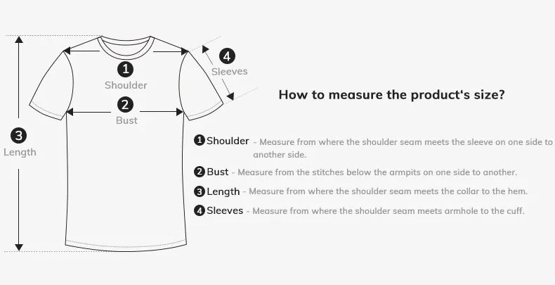 Guide de mesure – T-shirt heavyweight en coton 320 g/m²