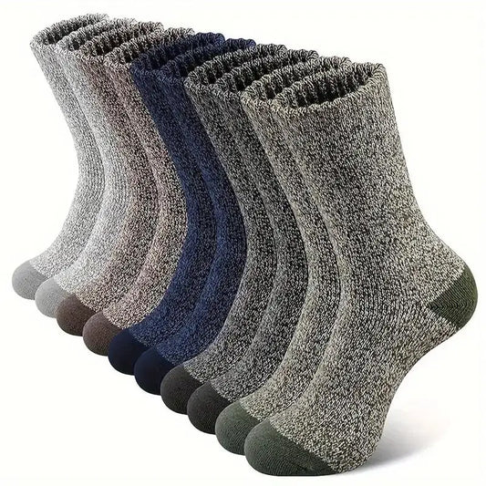 Cinq paires de chaussettes en laine mérinos, plusieurs coloris