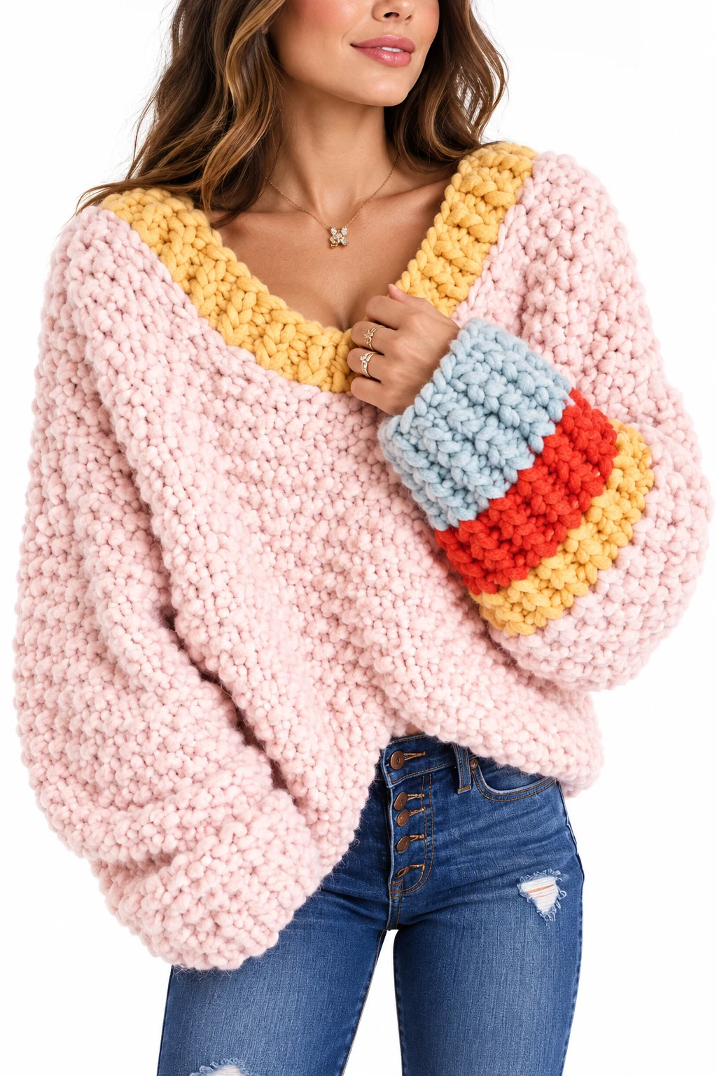 Pull tricot main en mérinos – Femme