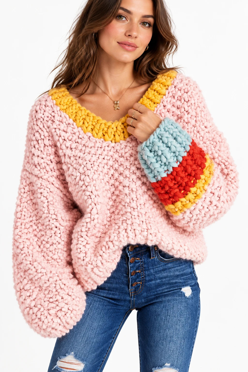 Pull tricot main en mérinos – Femme