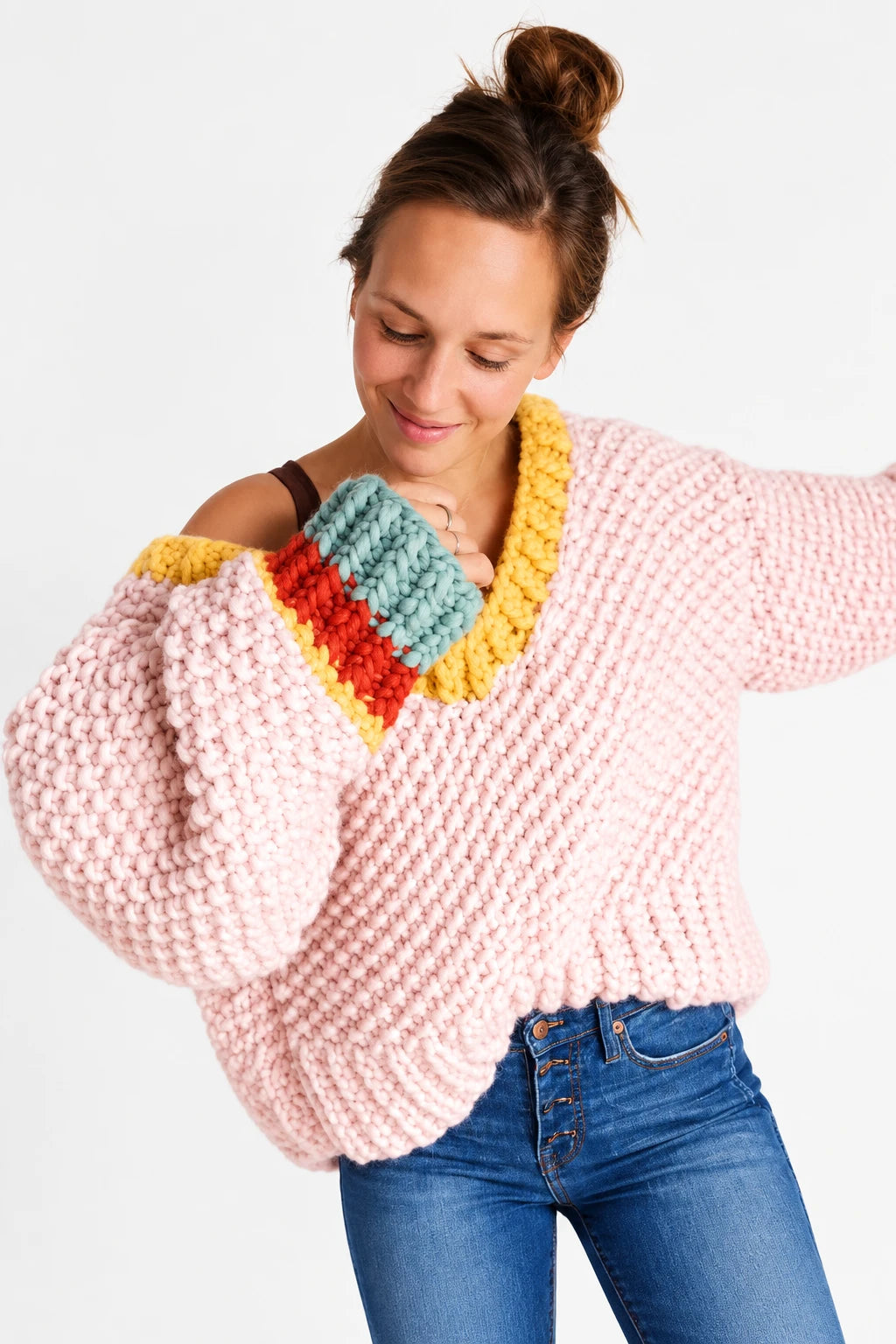 Pull tricot main en mérinos – Femme