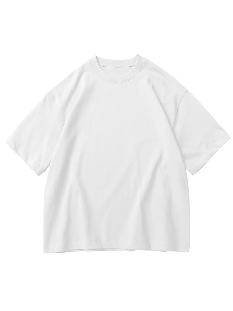 T-shirt blanc heavyweight en coton 320 g/m², à plat, vue de face