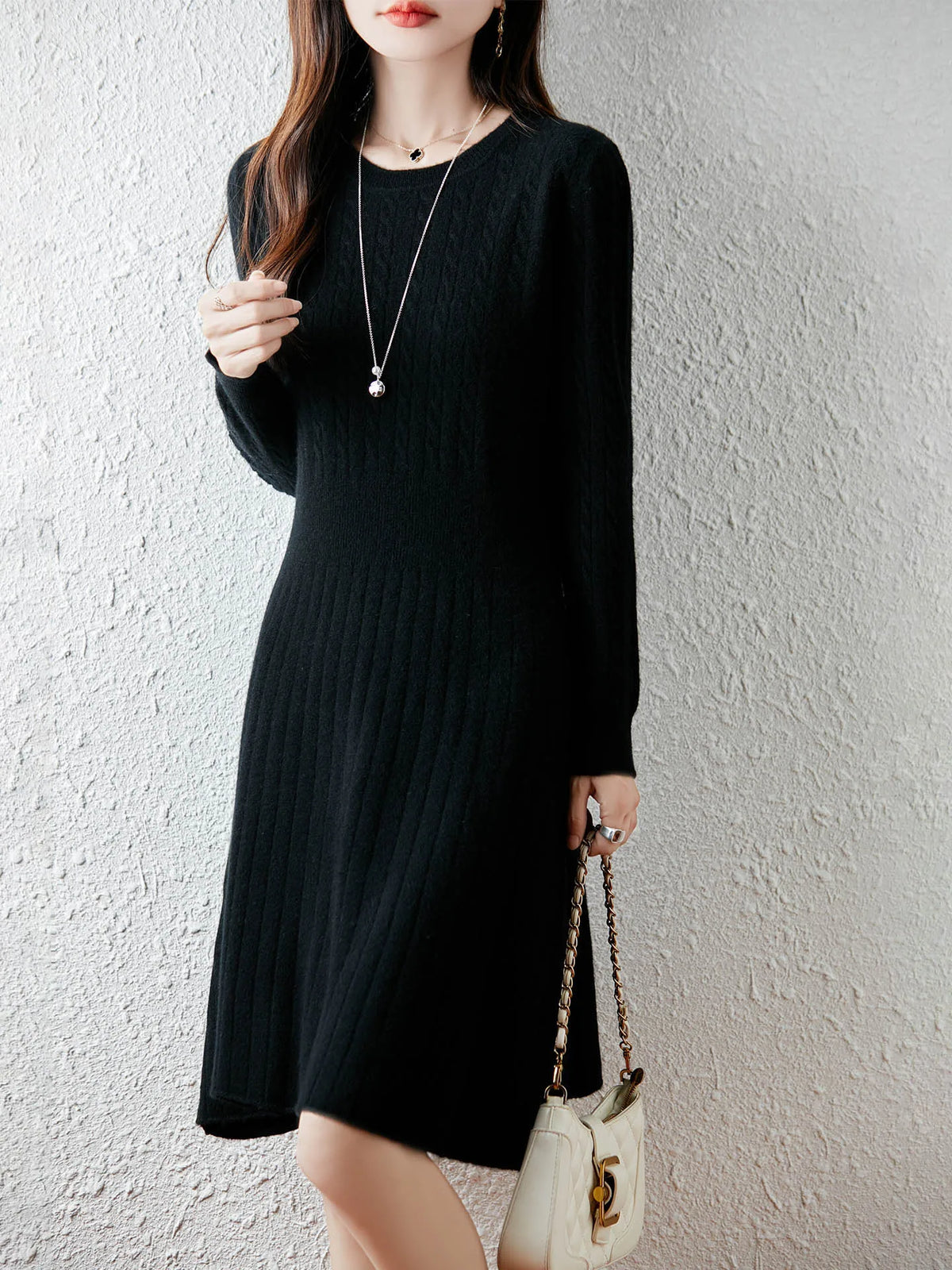 Robe pull en mérinos – Femme