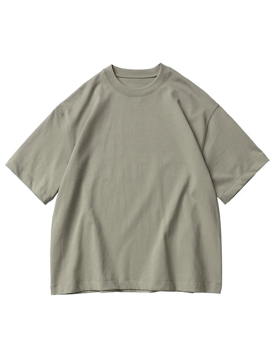 T-shirt vert clair heavyweight en coton 320 g/m², à plat, vue de face