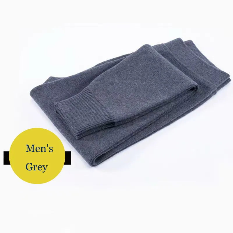 Legging thermique en mérinos gris-bleu plié