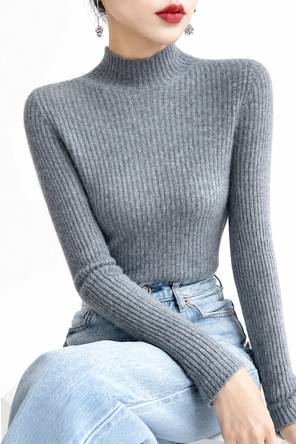 Haut en maille de mérinos – Femme