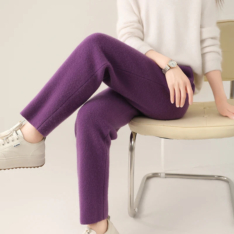Pantalon large en mérinos – Femme