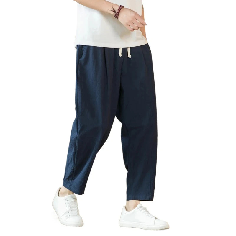 Pantalon en coton et lin
