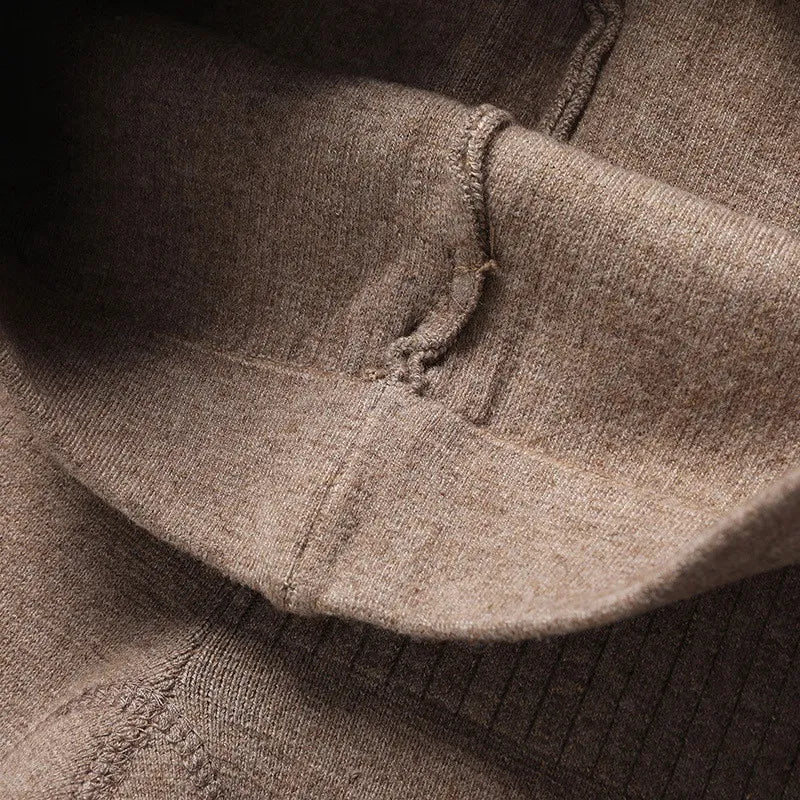 Détail de la ceinture élastique du legging thermique en mérinos camel