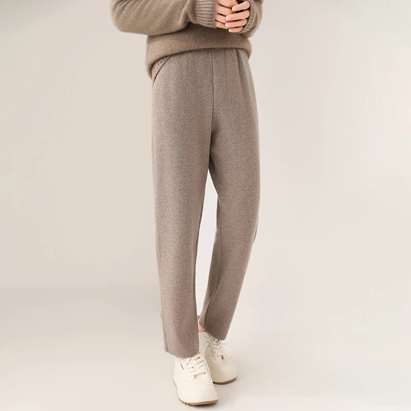 Pantalon large en mérinos – Femme