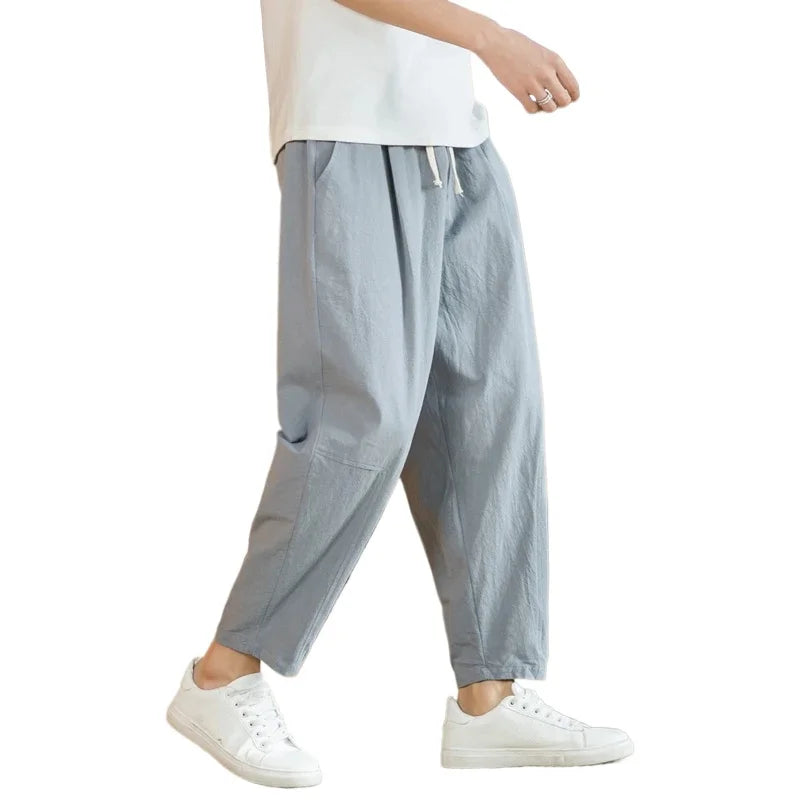 Pantalon en coton et lin
