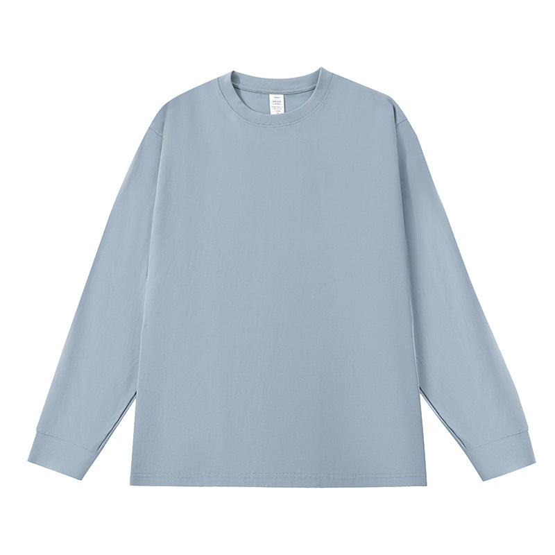 T-shirt manches longues en coton NORTHÉA – Bleu brume