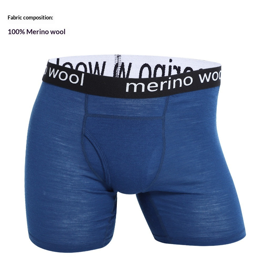 Boxer sport en laine bleu lune, détail de la ceinture, à plat