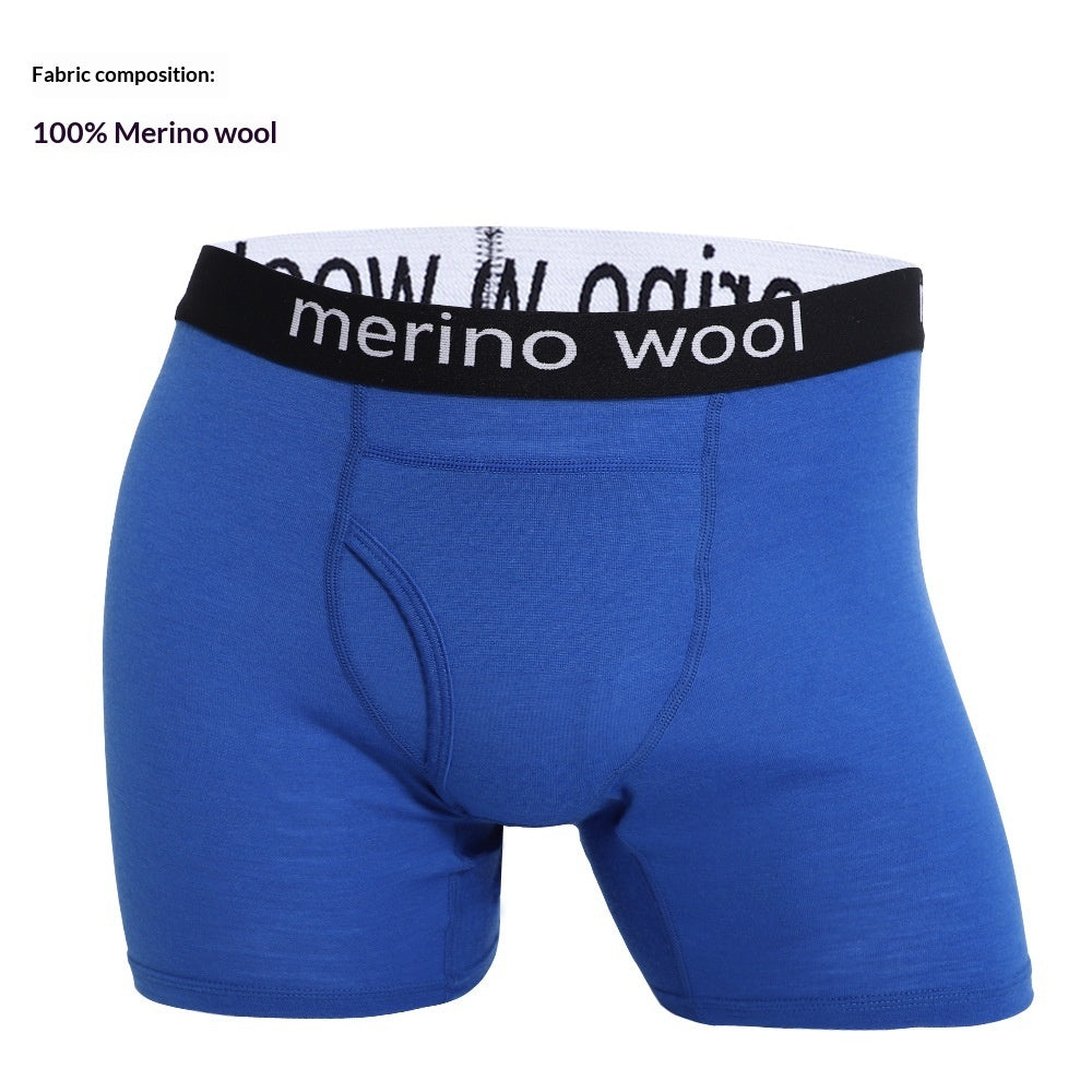 Boxer sport en laine bleu lune, à plat, vue de face