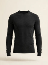 Couche de base en mérinos homme, noir charbon